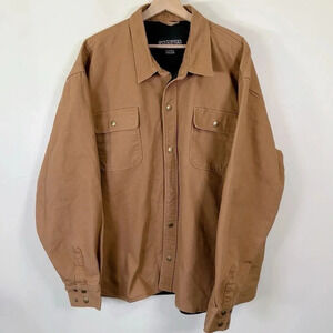 Dakota Fleece Lined Brown  Weight Duck Snap Button Shirt
